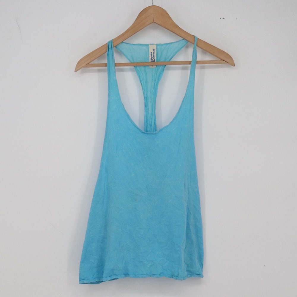 Project Social T Tank Top Womens M Blue Racerback Cotton Good